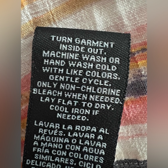 Zac & Rachel Boho Striped Multicolor Button Rayon Shirt - Picture 7 of 7